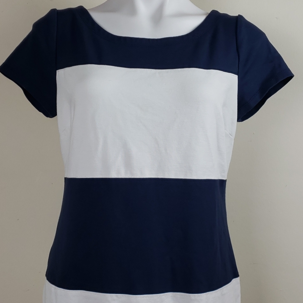 Banana Republic Navy & White Striped Dress - Picture 2 of 12